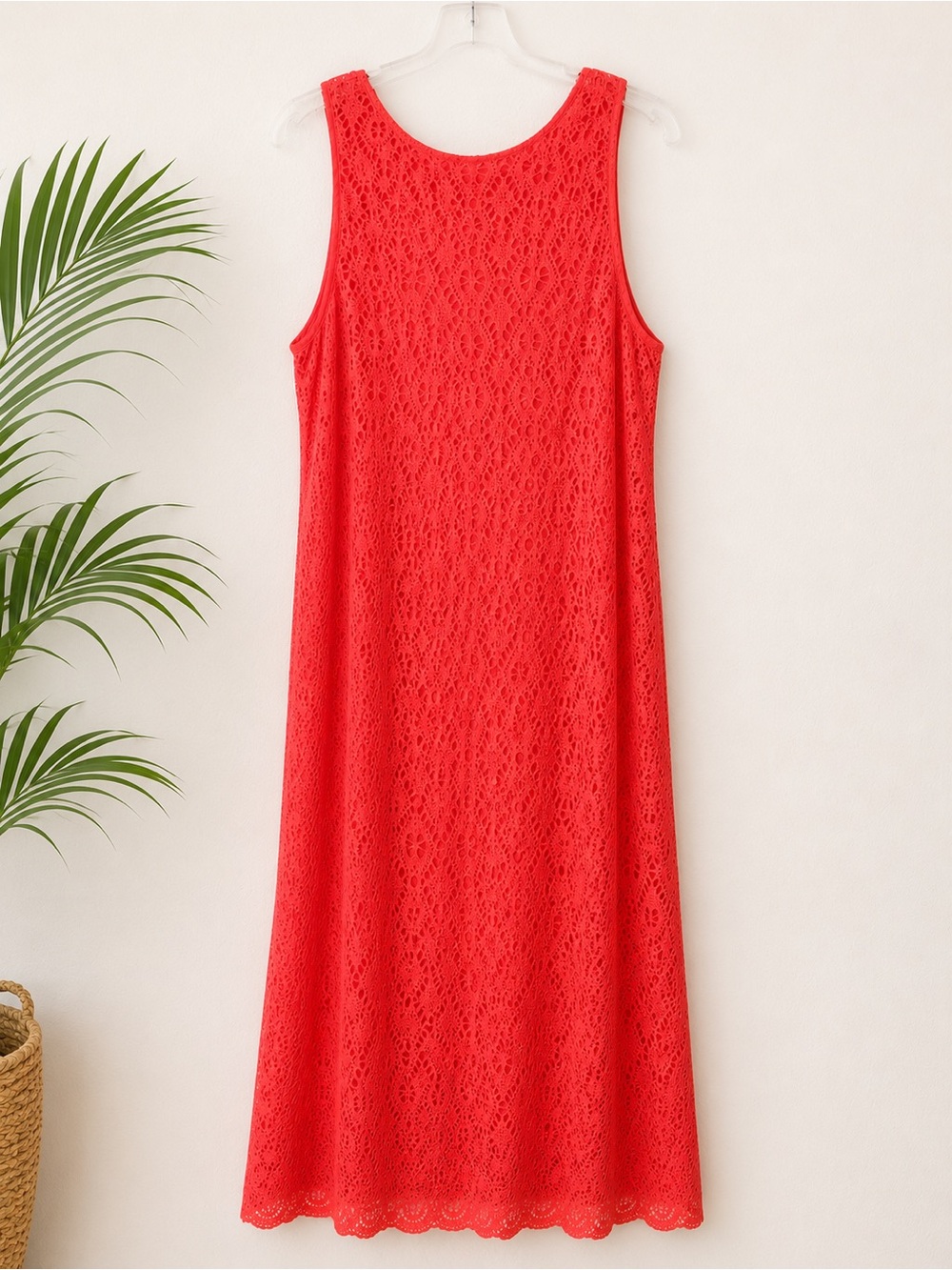 Sandra Darren Coral Lace Embellished Maxi Dress 18W NWT Plus Size - Picture 3 of 7